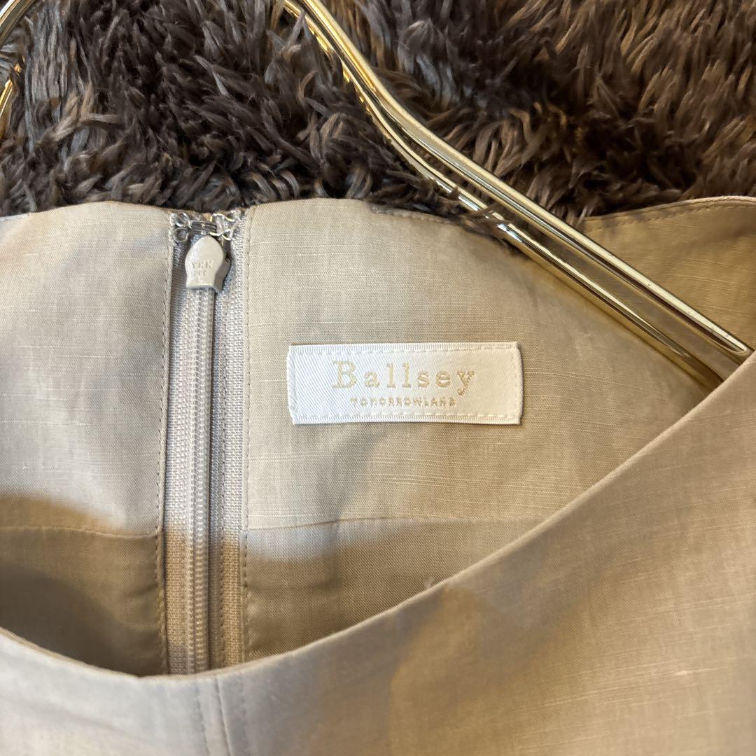 極美品＊トゥモローランド BALLSEY リネンウエストシェイプワンピース