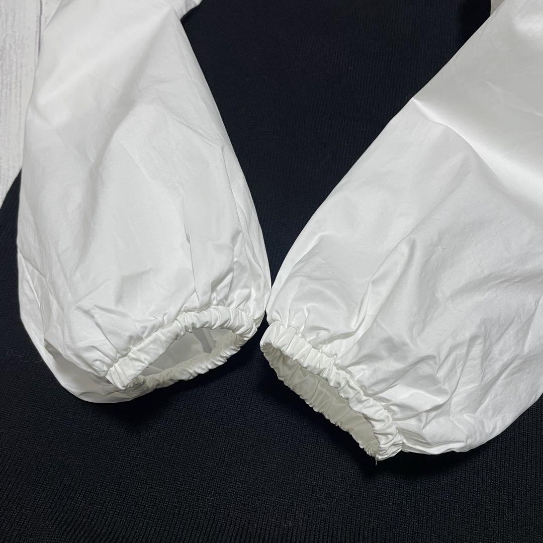 【美品】ミラオーウェン◎布帛スリーブ ドッキングデザイン ニットワンピース