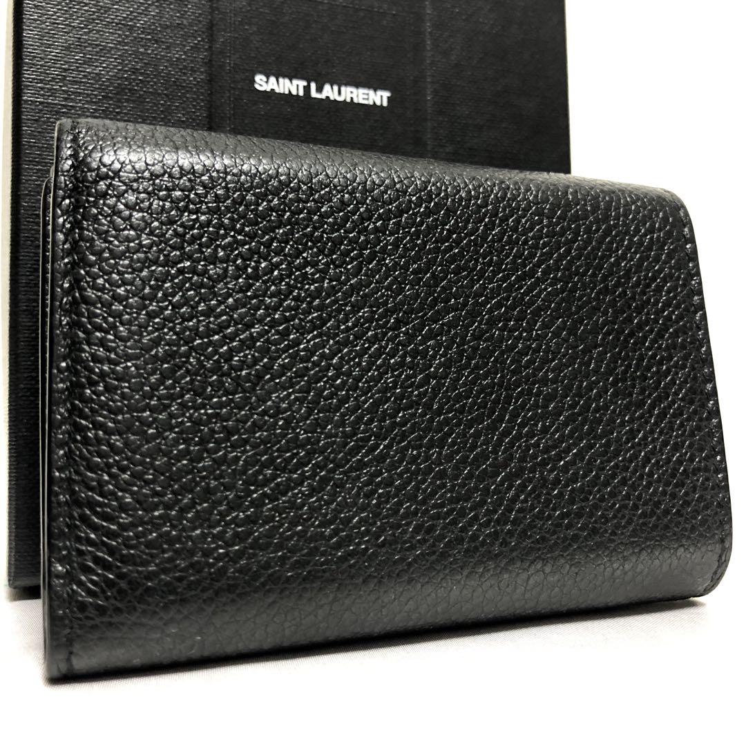 極美品✨】バリー 箱カード付き 折り財布 ロゴ金具 シボ革