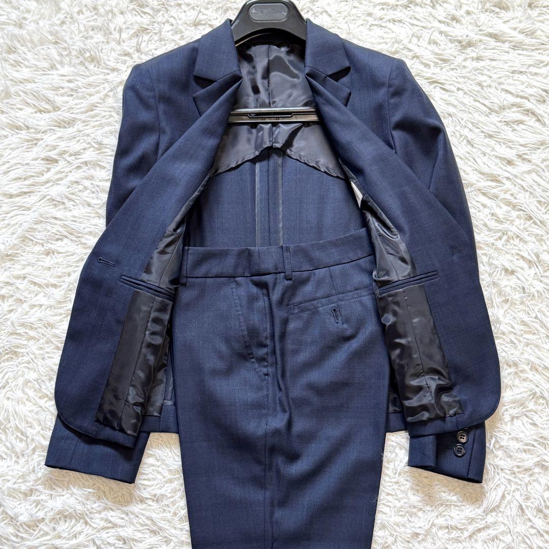 THE SUIT COMPANY パンツスーツ チェック ネイビー 42 セット