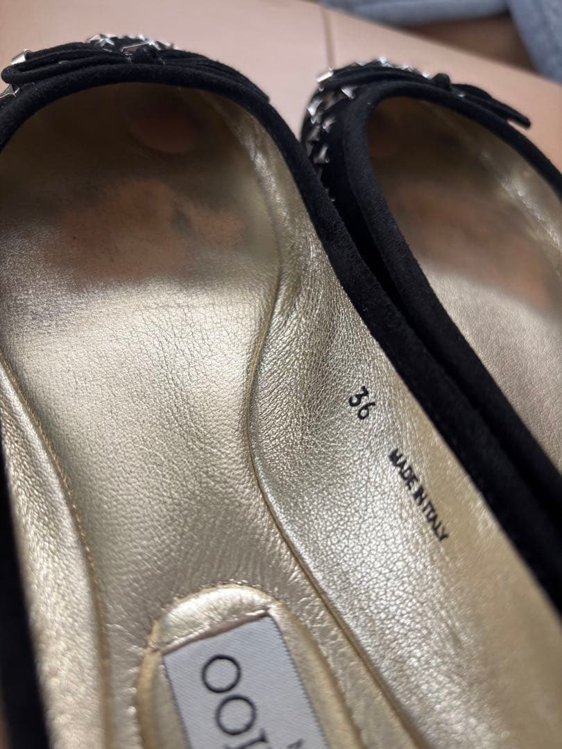 JIMMYCHOO ジミーチュウ バレーシューズ 黒 星 スタッズ 23㎝ JIMMYCHOO ジミーチュウ バレーシューズ 黒 星 スタッズ 23㎝