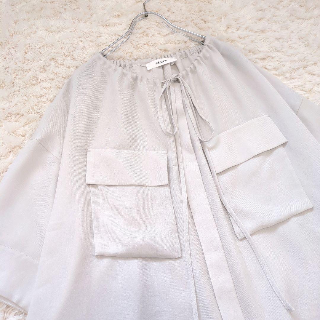 美品⭐︎ebure ドライレーヨンビエラブラウス ギャザー 38