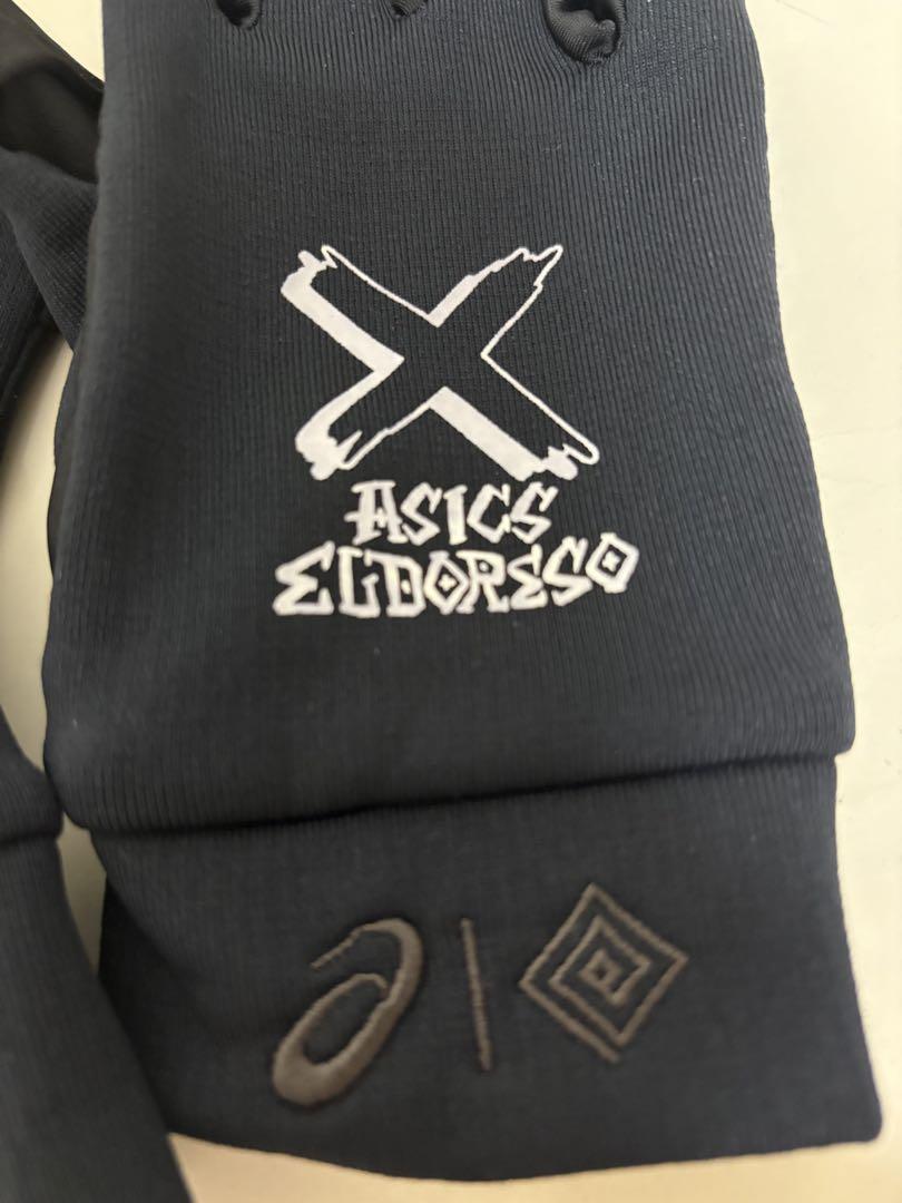 【美品】エルドレッソ　アシックス　グローブ Mサイズ 黒　手袋　ステッカー付