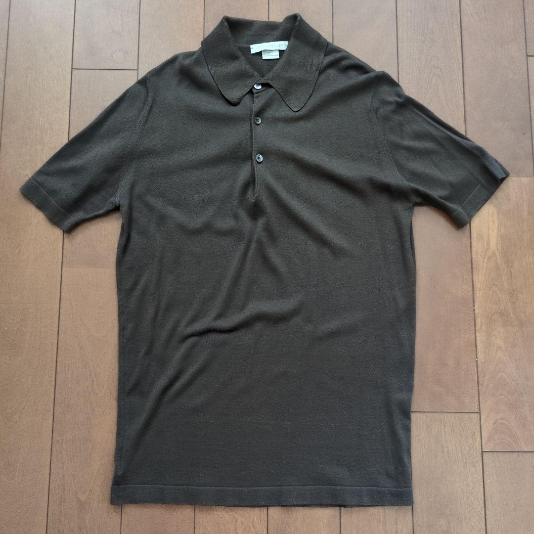 JOHN SMEDLEY ダークブラウン ニットポロ S