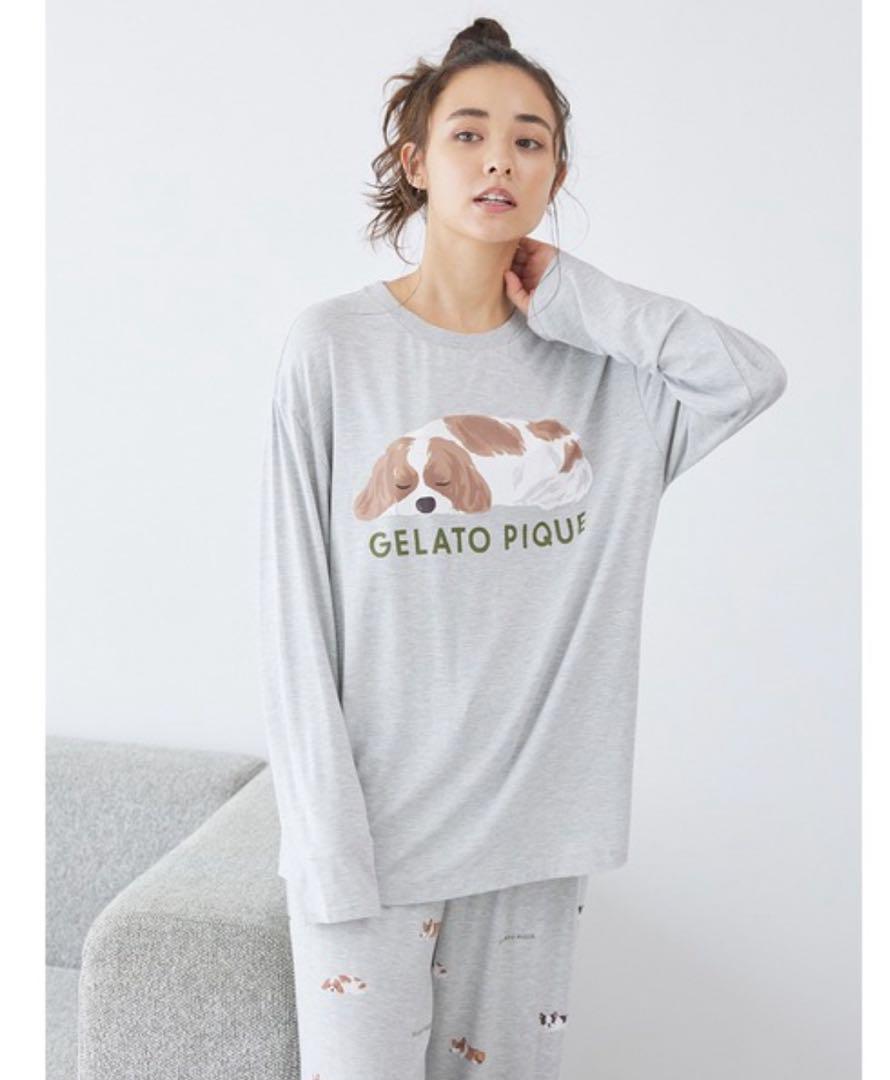 ジェラートピケ SLEEPING DOGワンポイントロンT キャバリア