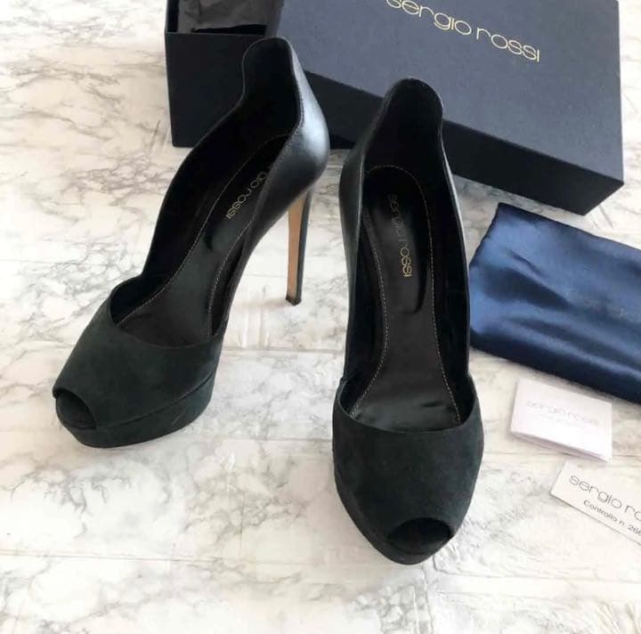 sergio rossi オープントゥ プラットフォームパンプス | www