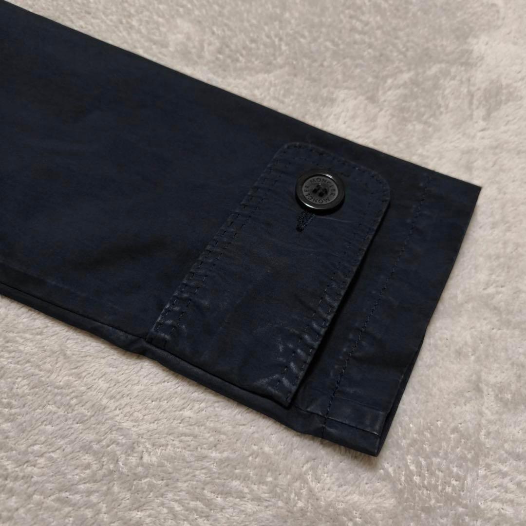 希少【モンクレール」トレンチコート スプリング S 紺色 ベルト付 大人 高級感