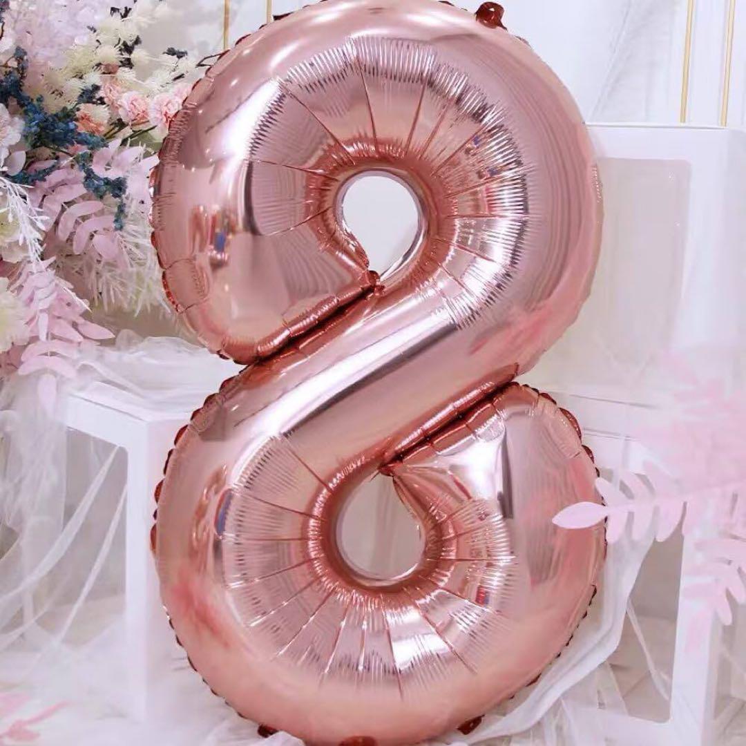 【8】バルーン 風船 ピンク イベント 誕生日 パーティー 数字バルーンパーティグッズ