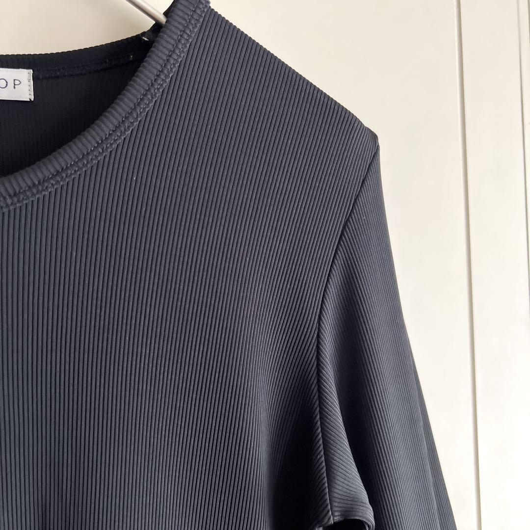 WORK SHOP yohji yamamoto 光沢 リブ カットソー - メルカリ