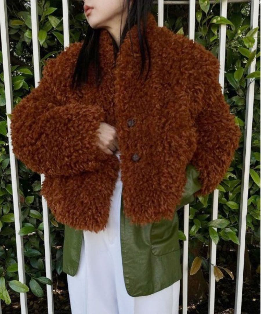 REVERSIBLE POODLE BOA JACKETM Ameri VINTAGE