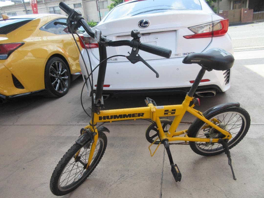 今季一番 ハマー HUMMER 自転車 黄色 折りたたみ 自転車本体
