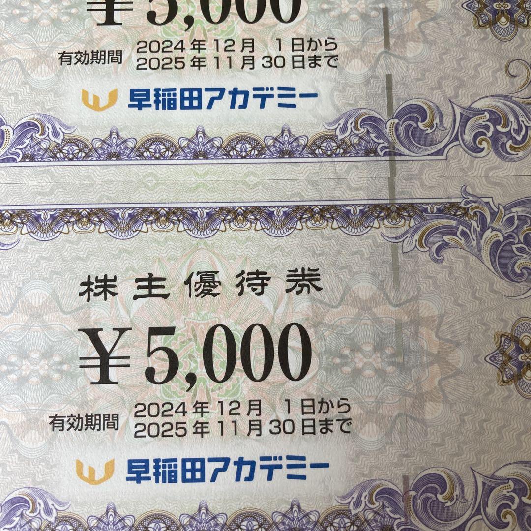 早稲田アカデミー 株主優待券 20000円分 匿名配送