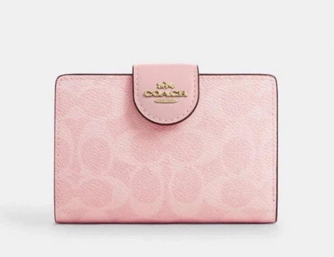 新作.コーチ COACHレザーシグネチャーミディアム コーナー ジップ財布