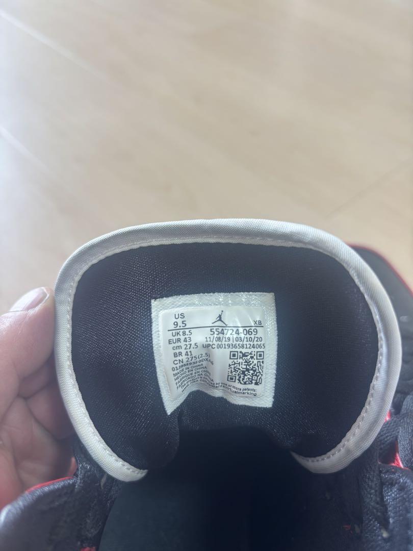 靴 AIR JORDAN 1 MID CHICAGO BLACK TOE
