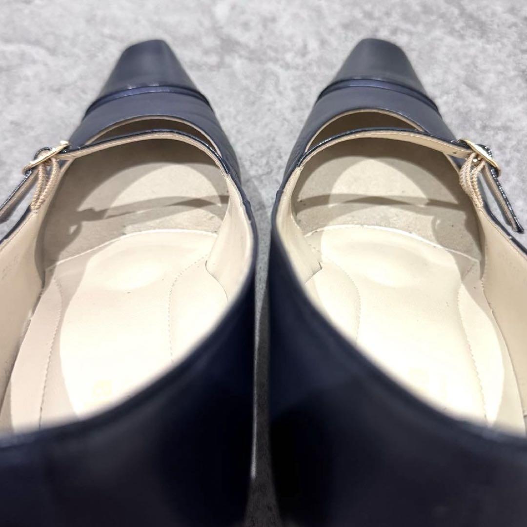 【美品】アシックス　ペダラ　23.5 パンプス　ストラップ ポインテッドトゥ