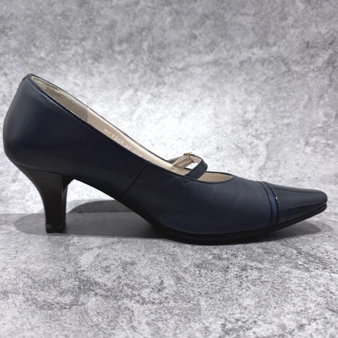 【美品】アシックス　ペダラ　23.5 パンプス　ストラップ ポインテッドトゥ