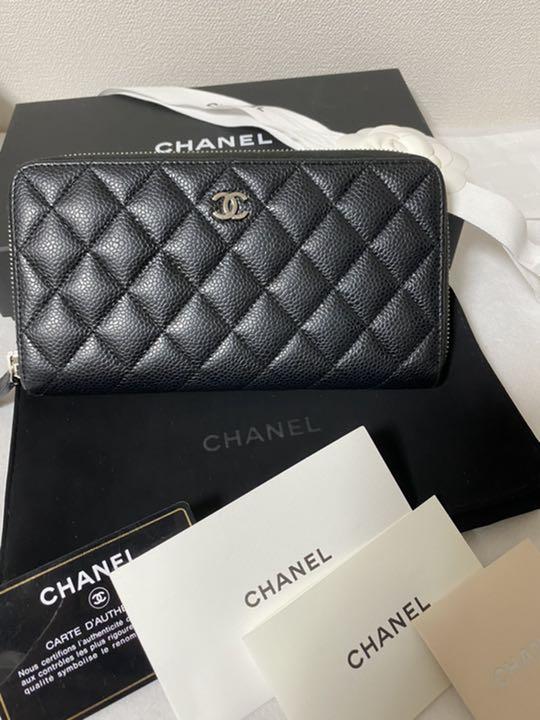 正規品販売!CHANEL シャネル 長財布 キャビアスキン ラウンド 長財布