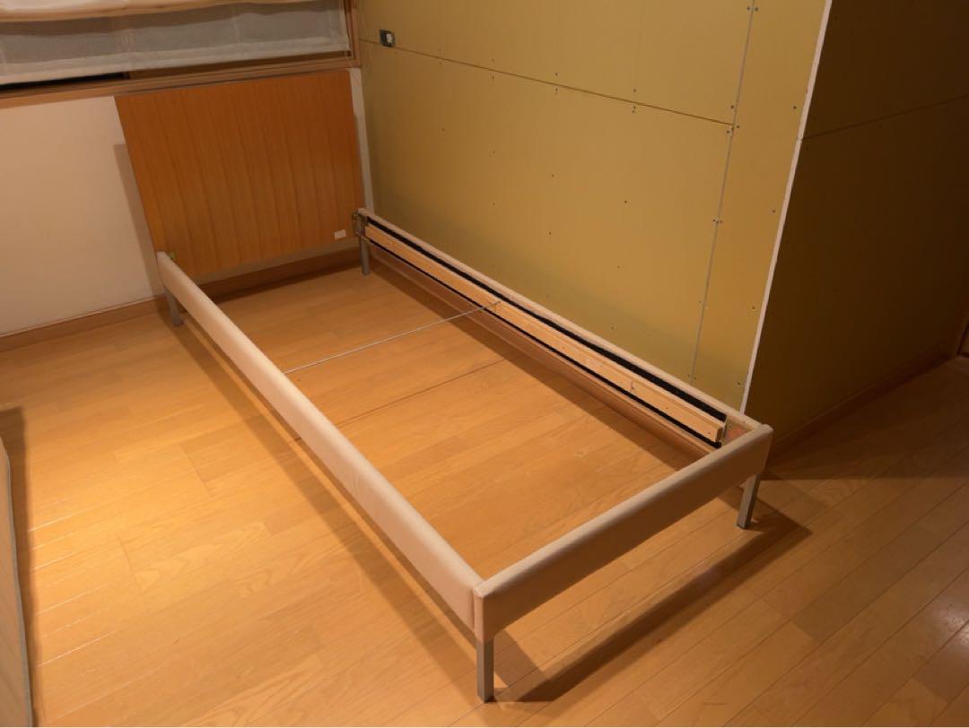 軽量 蝶プラ工業 すのこベッド ベージュ 新生活 簡易ベッド②