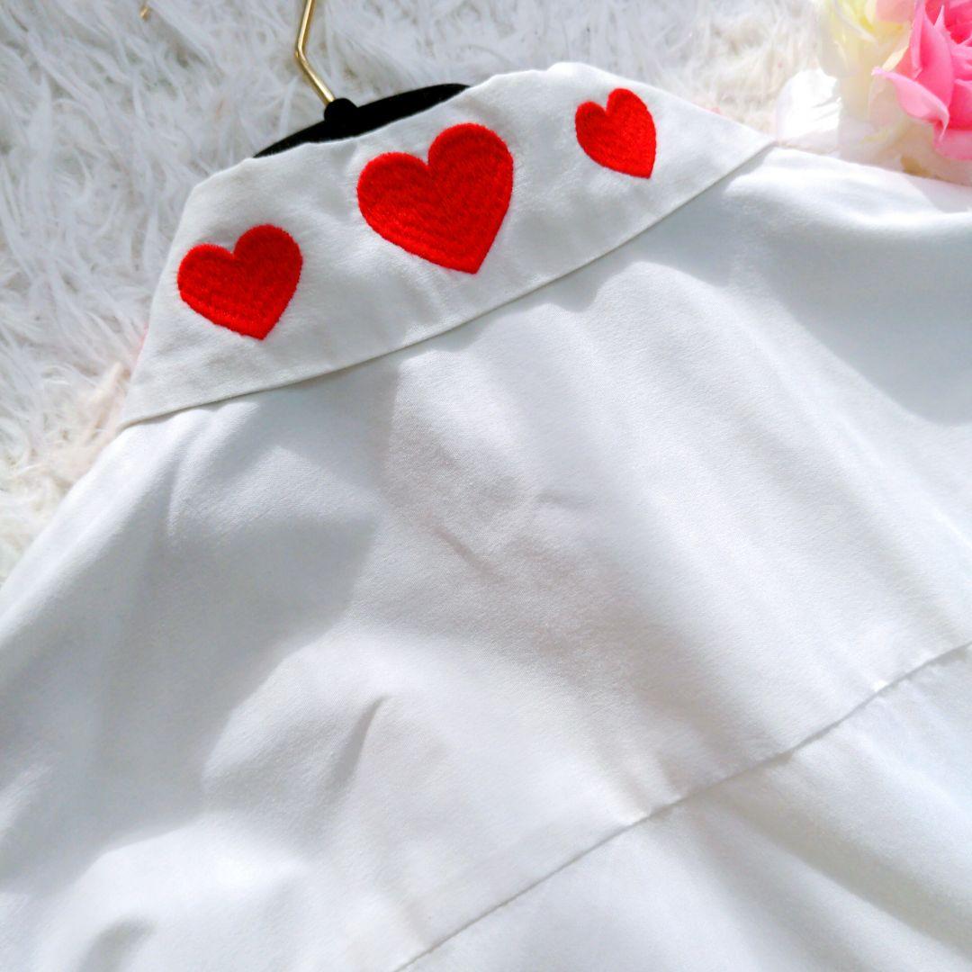 美品】Alice+Olivia ハートブラウス ボタンダウンシャツ ストレッチ