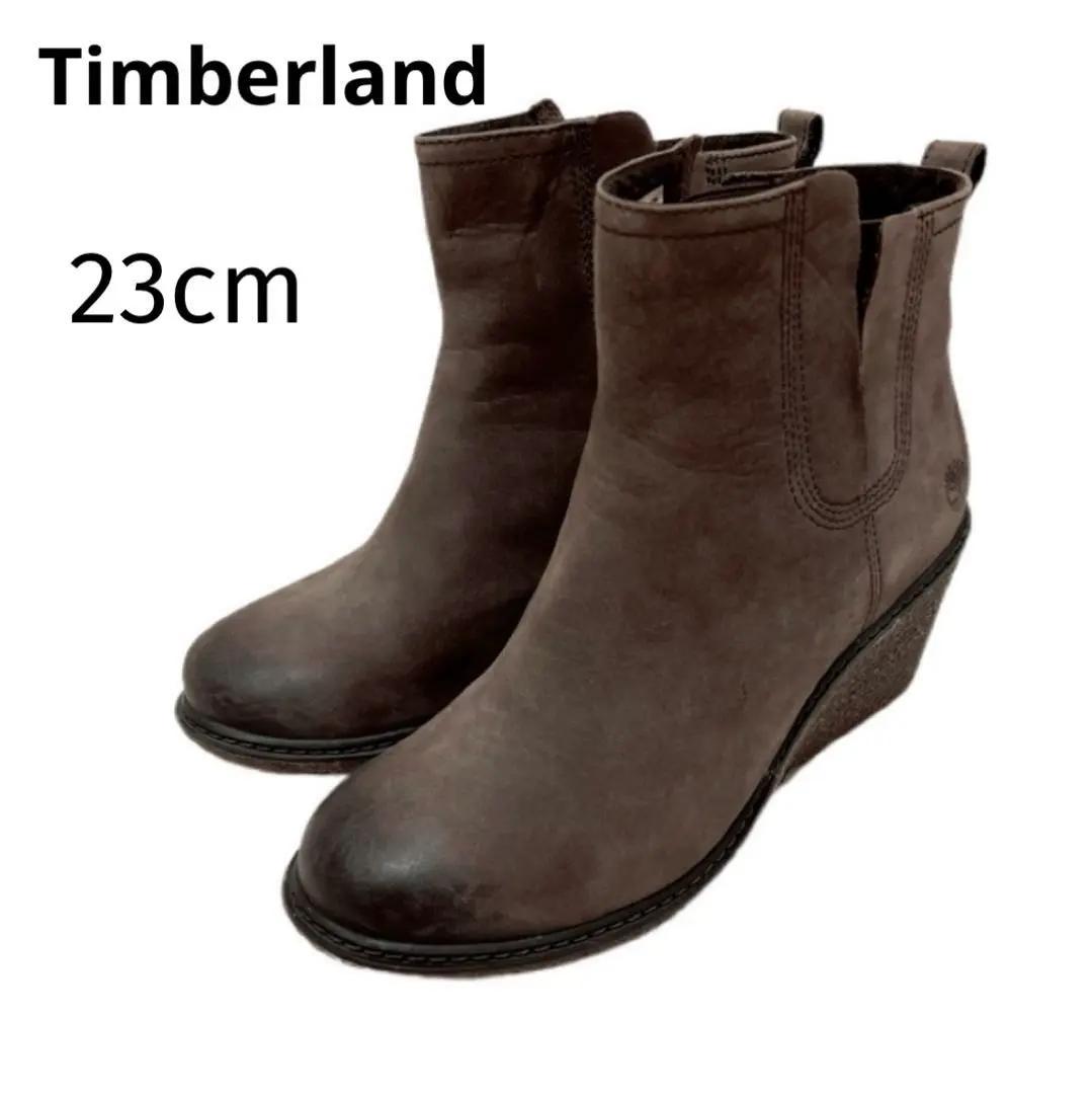 Timberland ショートブーツ サイドゴア ウェッジソール レザー