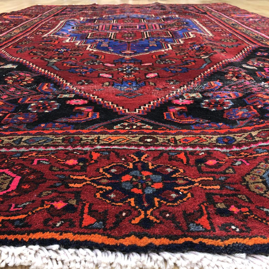 ペルシャ絨毯 ヴィンテージラグ 238×133cm 手織り オールド ペルシャ絨毯 ヴィンテージラグ 238×133cm 手織り オールド
