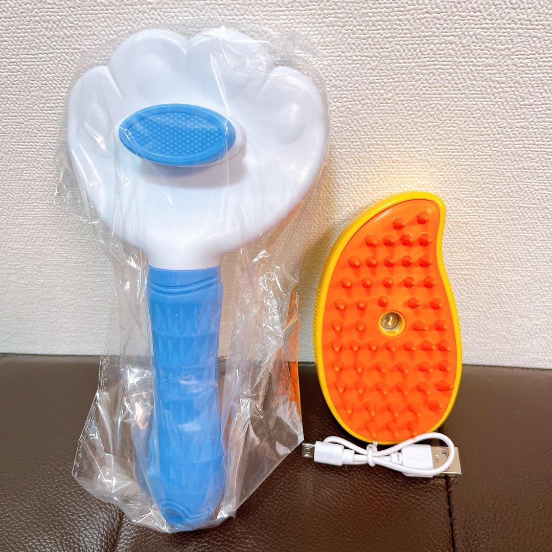 ペット用ブラシ 2個 電動スチームタイプ USB グルーミング スリッカー新品、♥