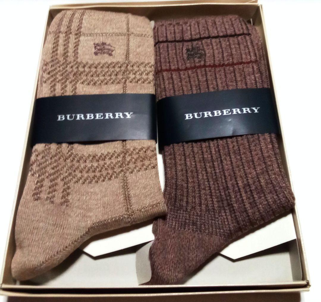 新品］BURBERRY バーバリー メンズ ソックス 2足セット - メルカリ