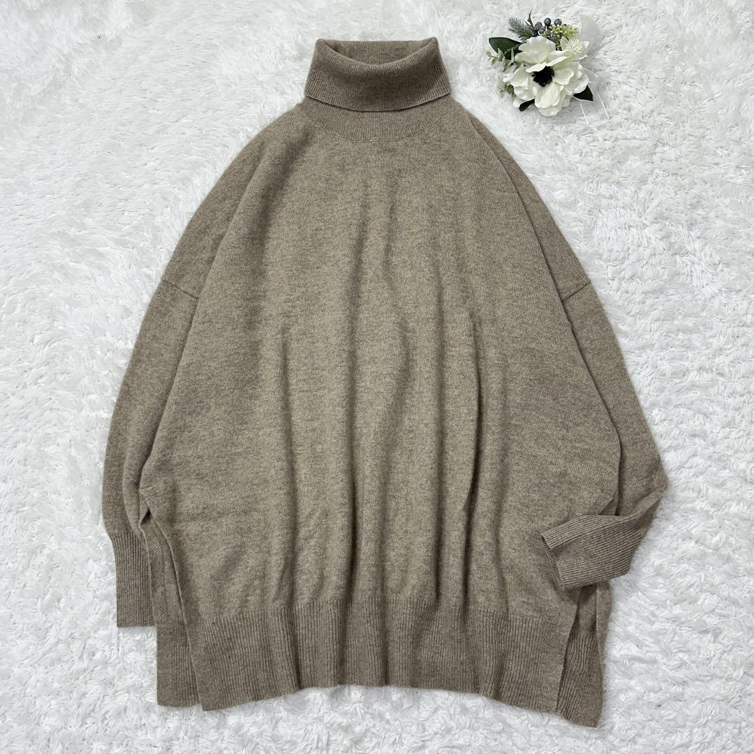 極美品✨スピック&スパン ピュアカシミヤ タートルプルオーバーニット F モカ