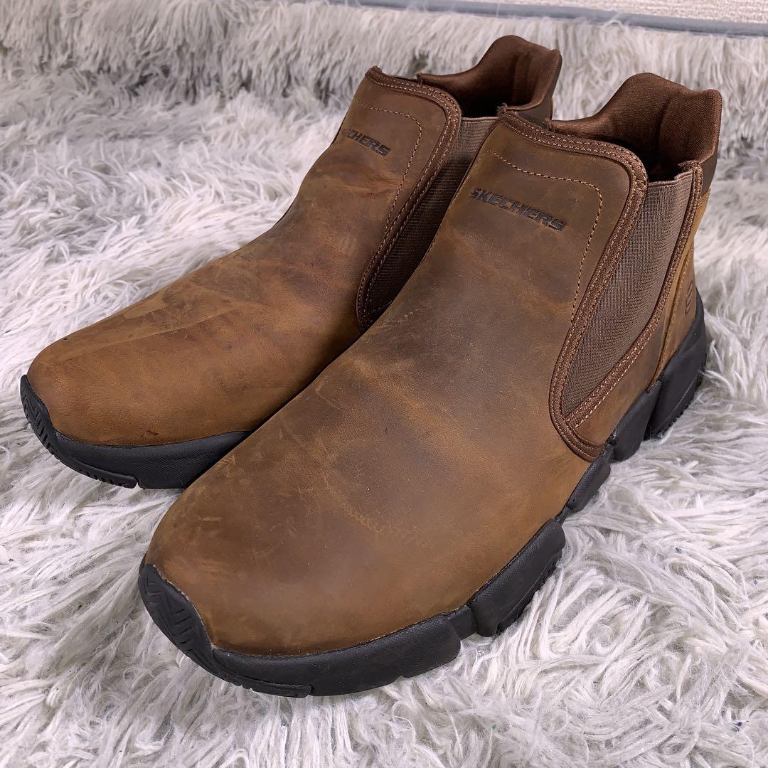 極美品　SKECHERS【30.0】レザーサイドゴアブーツ　スニーカー