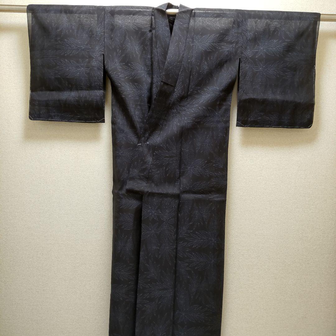 正絹 本場(夏)大島紬 葉紋様 着物(619) 値引きする www
