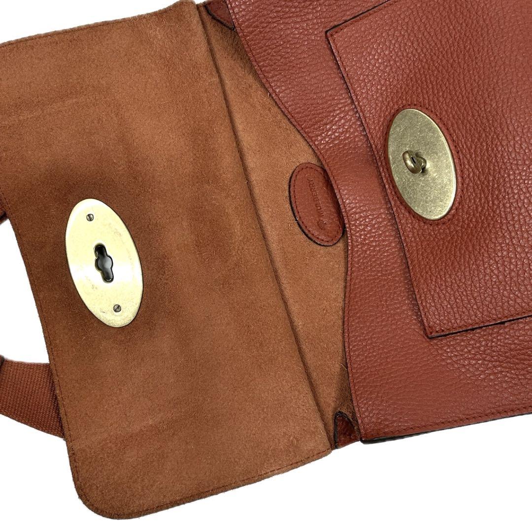 マルベリー　mulberry アントニー　レザー ショルダーバッグ　レンガ色