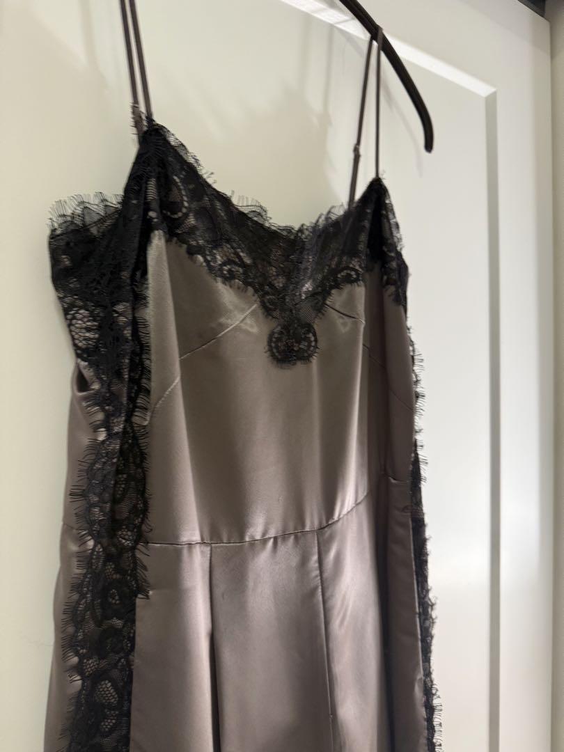 Jose moon lace trim glossy jumpsuit