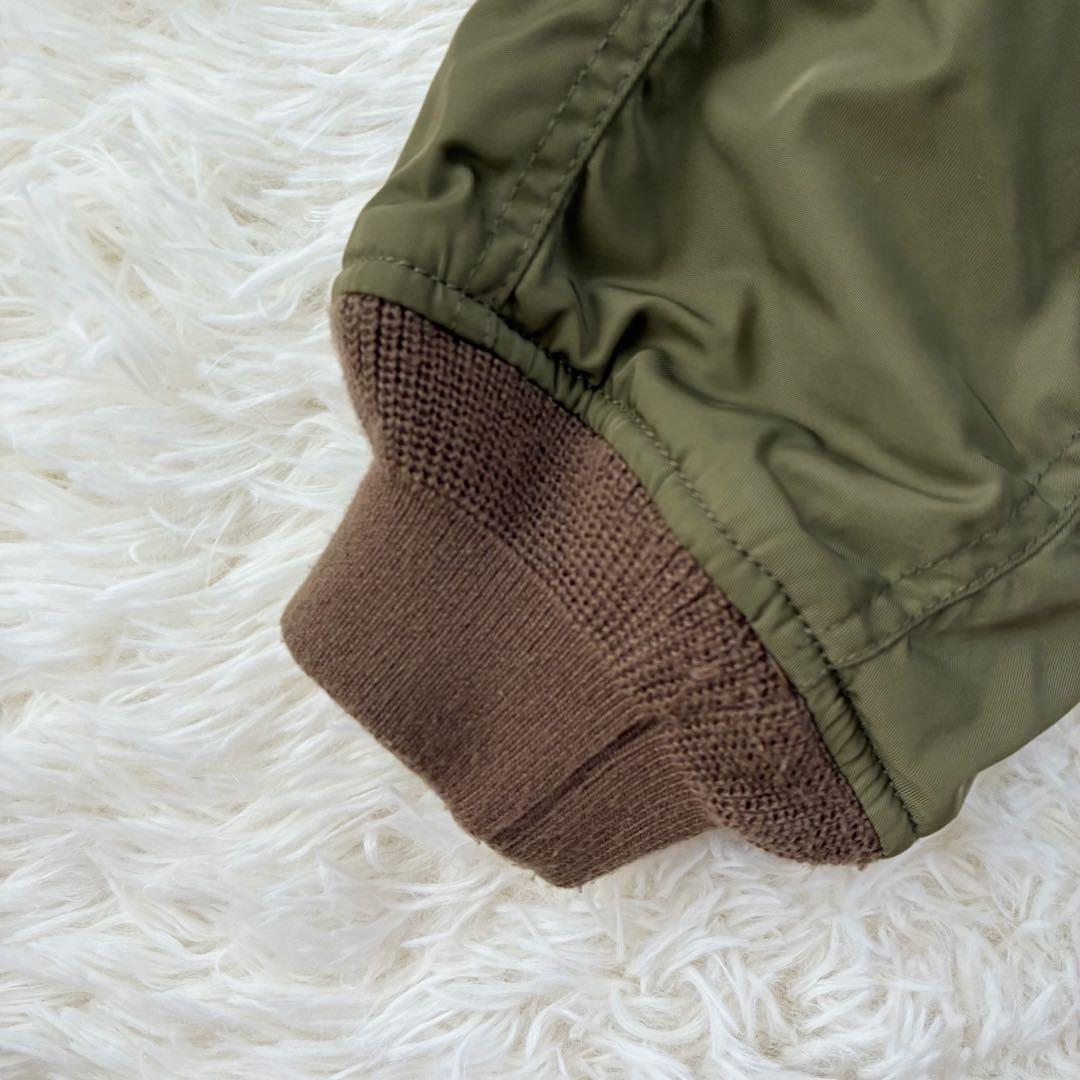 マウジー N-2B フライトジャケット ミリタリー 2way カーキ ファー マウジー N-2B フライトジャケット ミリタリー 2way カーキ ファー