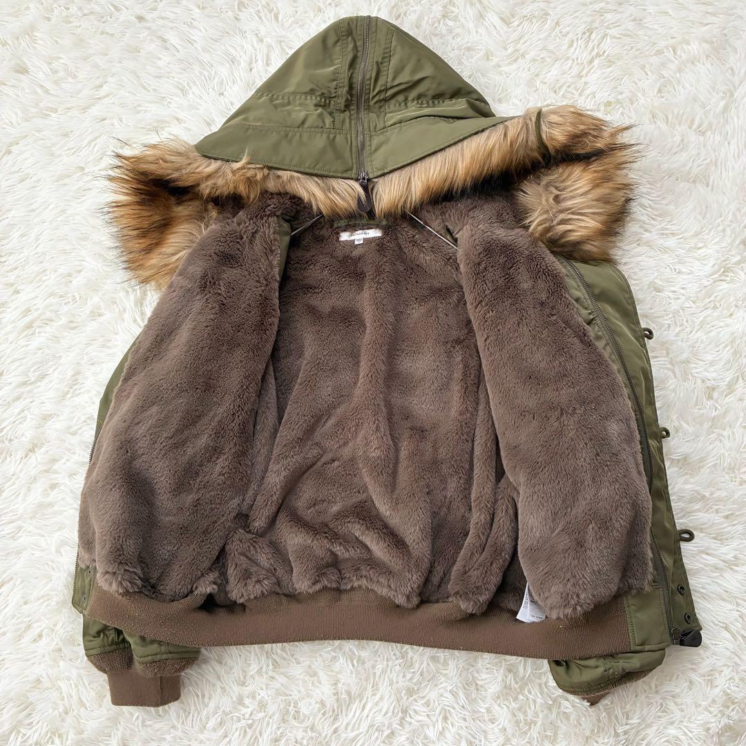 マウジー N-2B フライトジャケット ミリタリー 2way カーキ ファー マウジー N-2B フライトジャケット ミリタリー 2way カーキ ファー