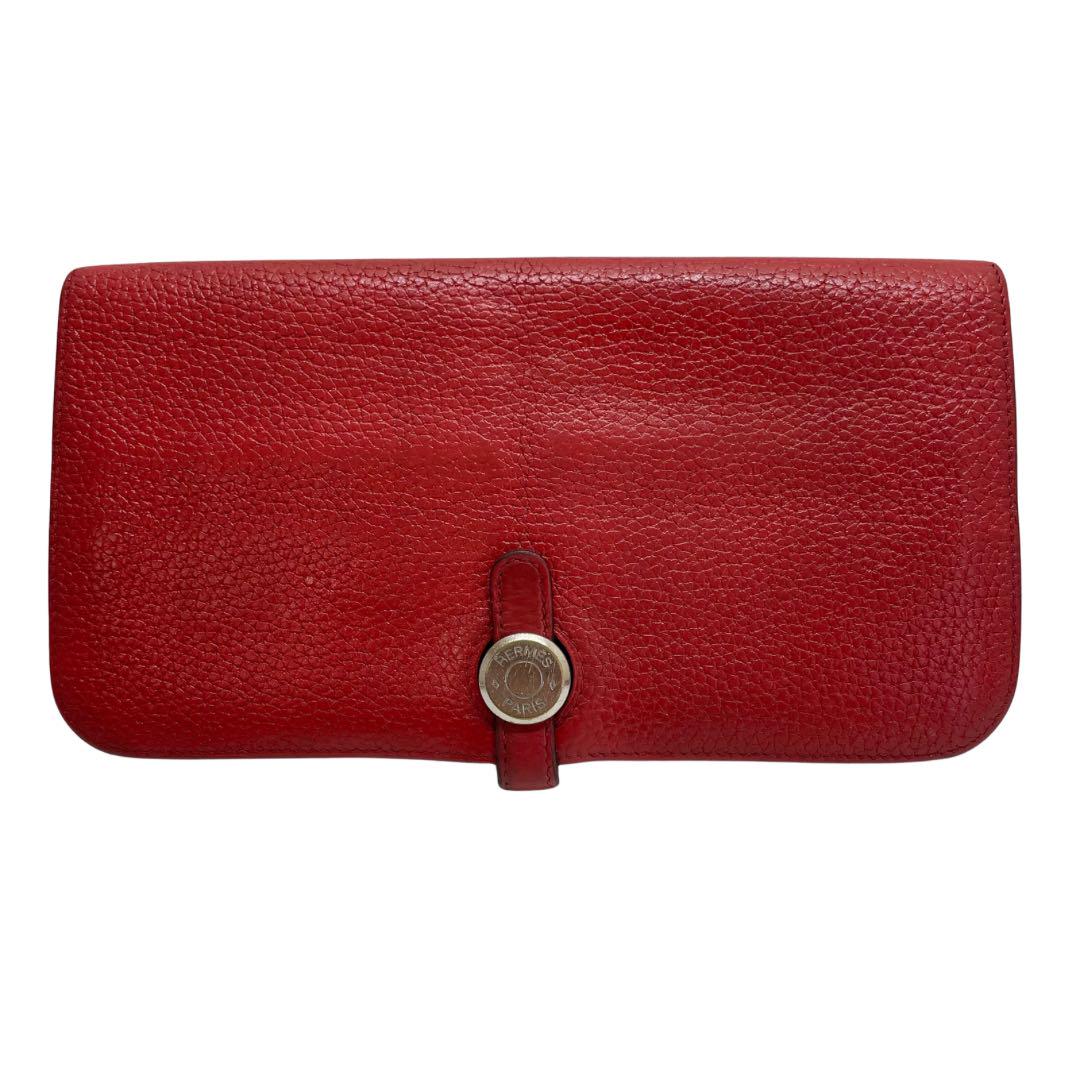 1585 HERMES エルメス ドゴン 長財布 X刻印 レッド ロング