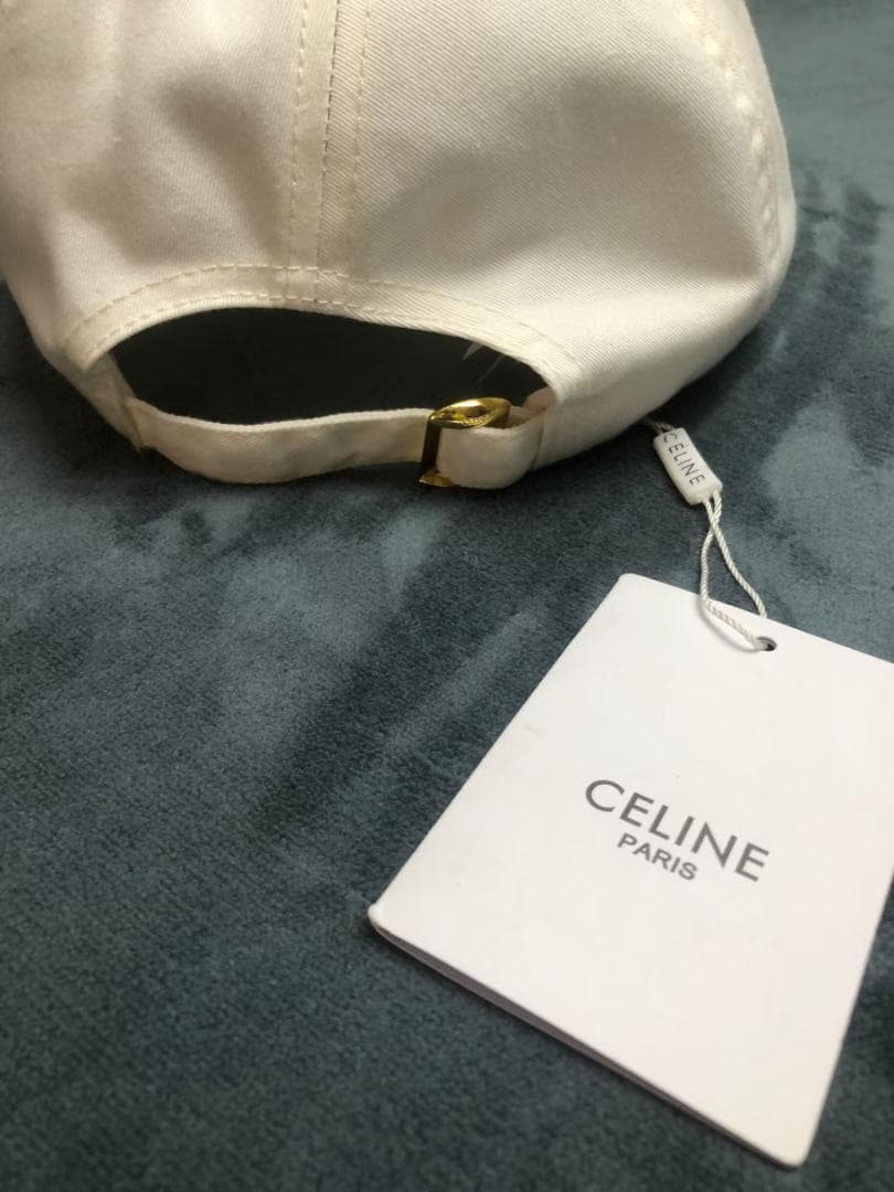 CELINE ホワイト ベースボールキャップDF
