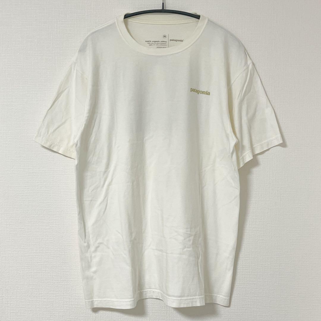 patagonia サイズM 半袖 Tシャツ 白 アイボリー 綿100%