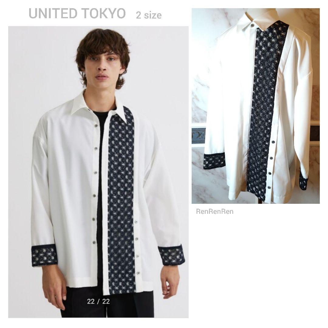 ★UNITED TOKYO アシメスリットレースLSシャツ