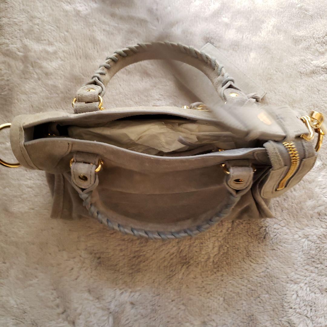 人気が高い  BALENCIAGA スエードグレーミニバッグ メルカリ - バッグ