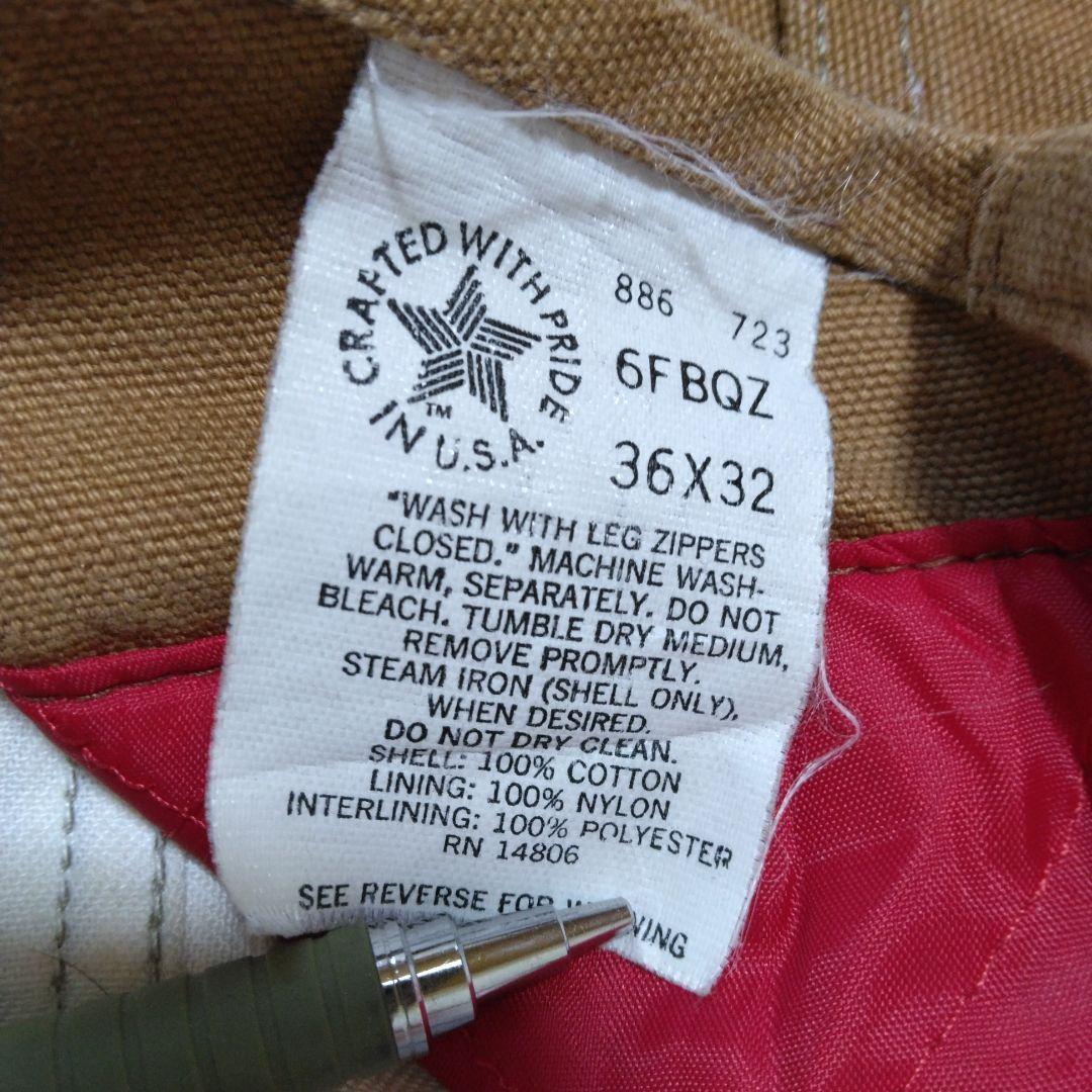 Carhartt カーハート オーバーオール 裏地有　USA製 36×32