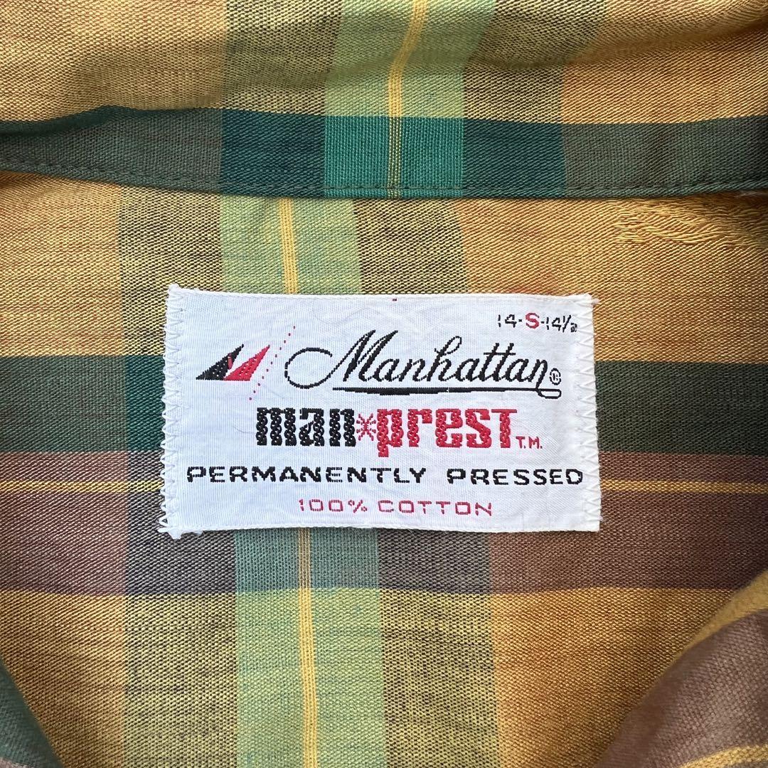Manhattan 開襟チェックシャツ