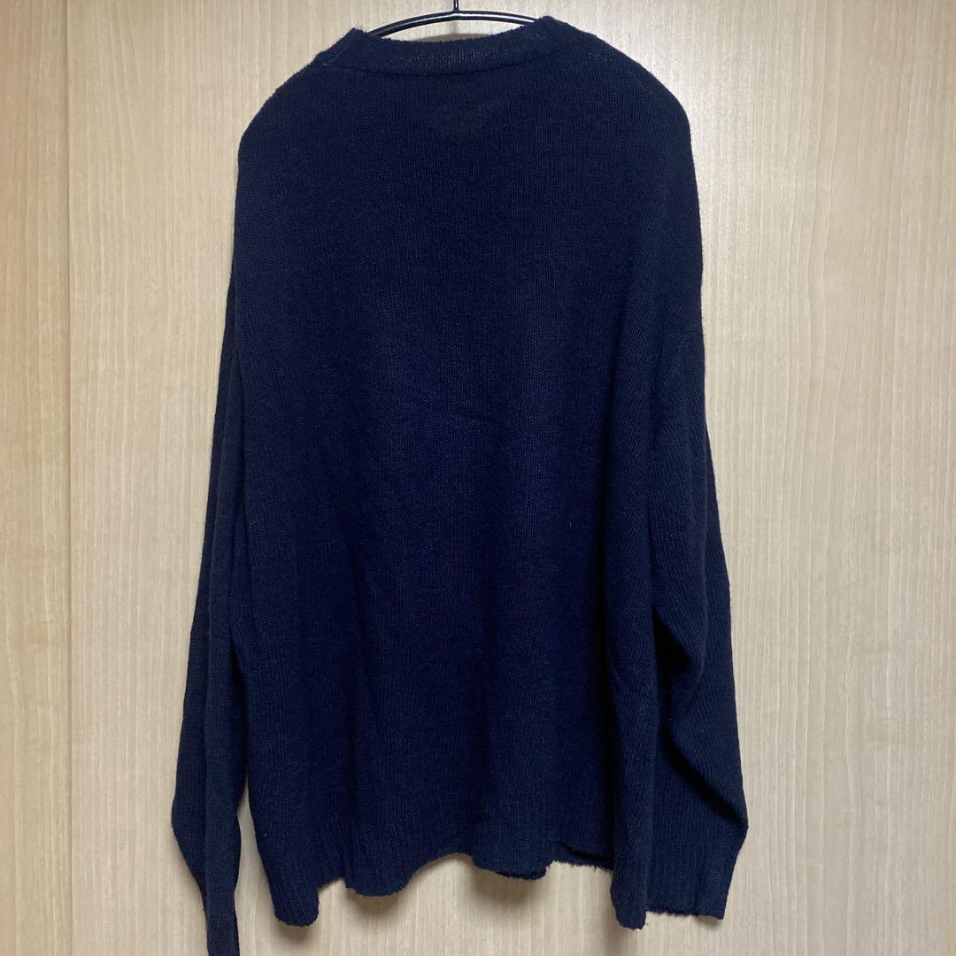 COMOLI カシミア　ネイビー クルーネックニット