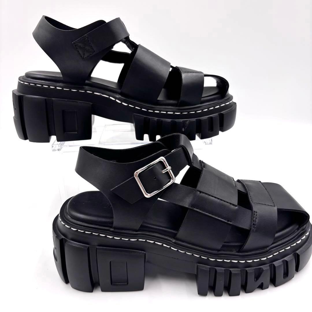 UN3D. アンスリード ソールグルカサンダル ボリュームソール 厚底 黒 36 UN3D. アンスリード ソールグルカサンダル ボリュームソール 厚底 黒 36