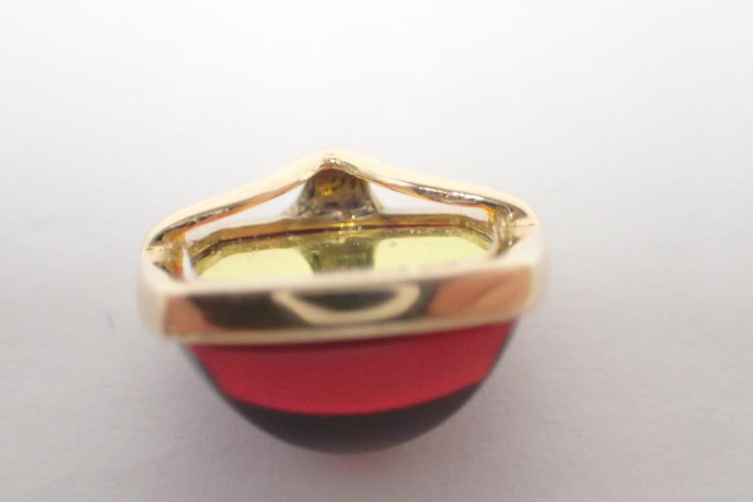 53/美品 K18 750 バカラ クリスタルガラス ペンダントトップ チャーム