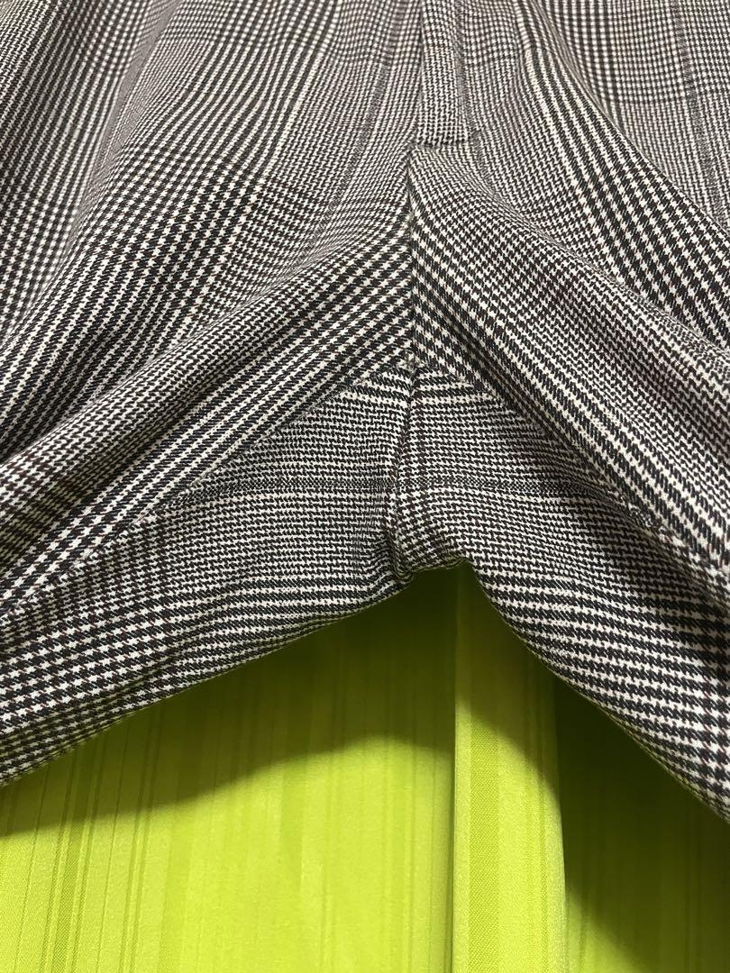 美品【ZARA】4WAY STRETCH スーツ グレンチェック ブラウン XL