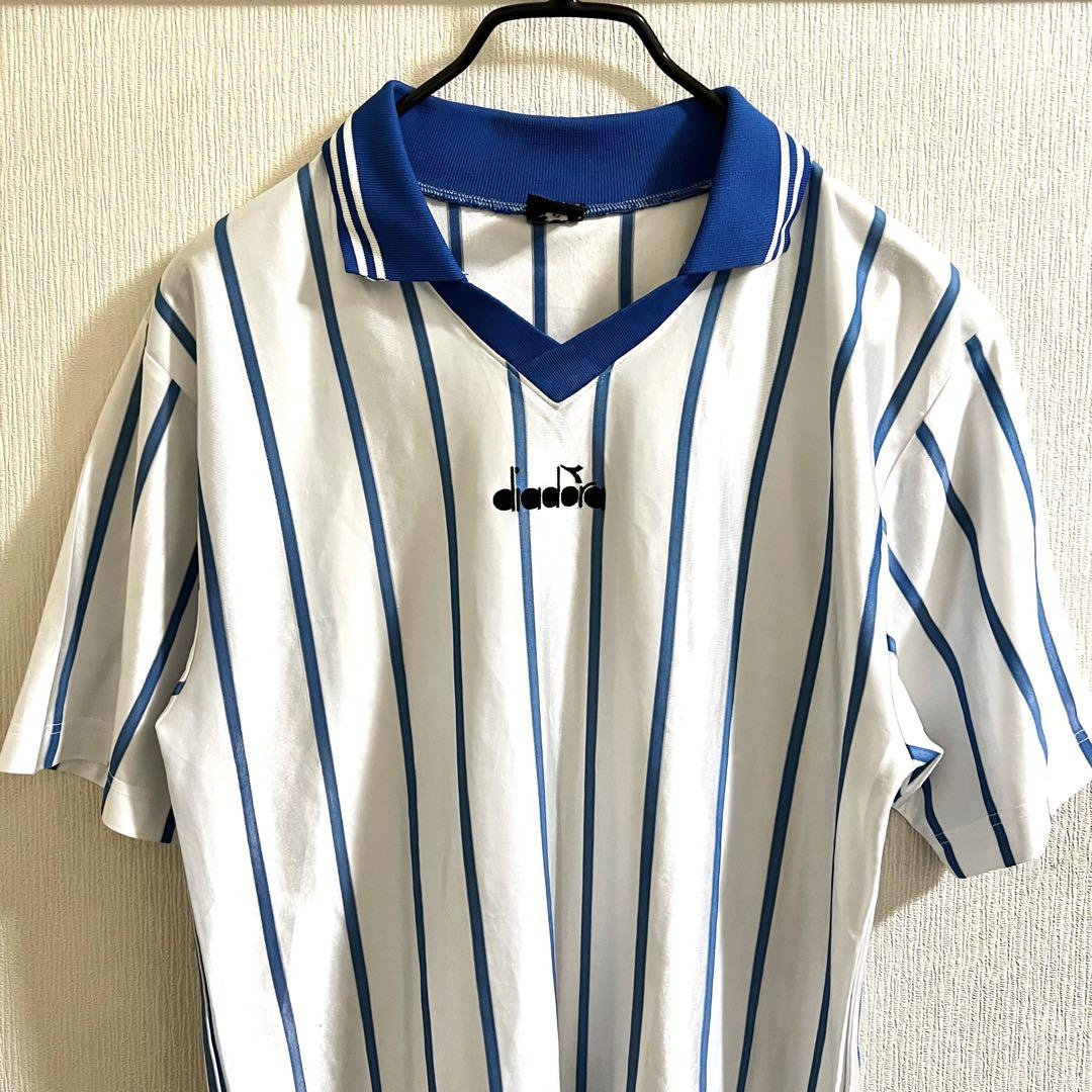 80s ディアドラ サッカー ユニフォーム ストライプ 半袖シャツ L