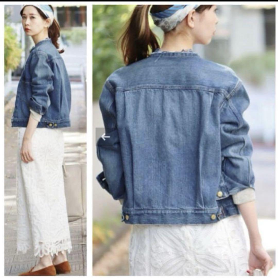 IENA L'ATELIER DENIM ノーカラー デニムブルゾン 38 - メルカリ