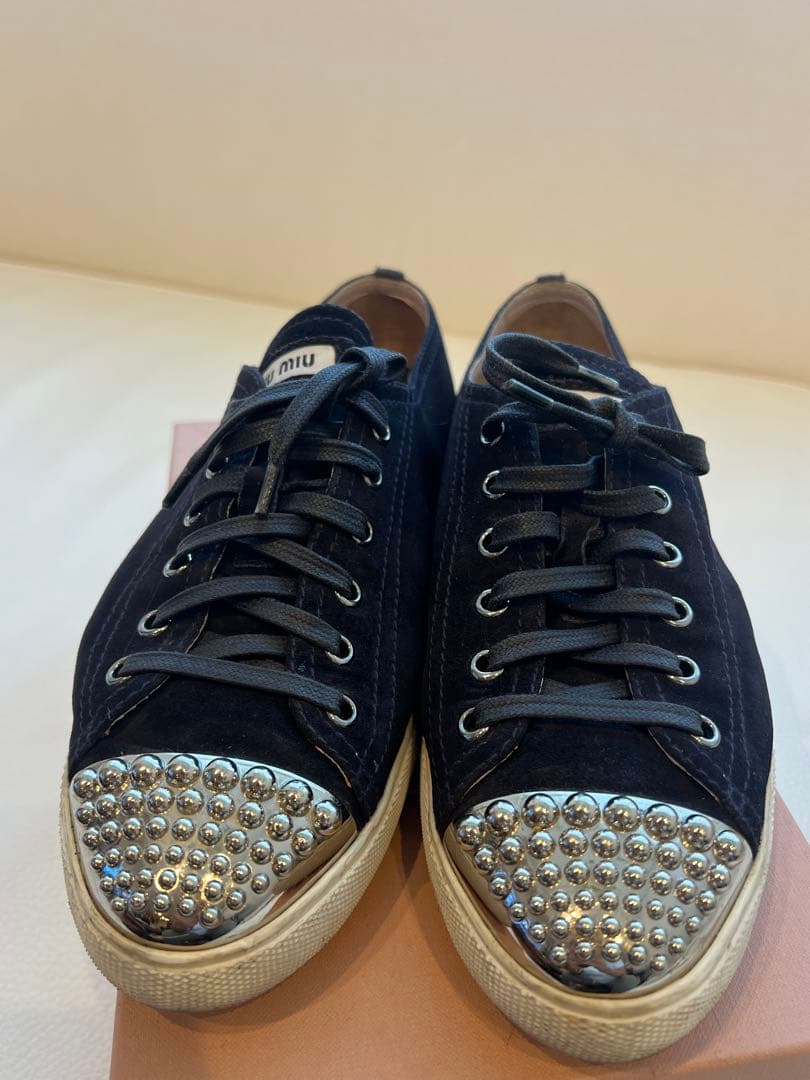 Miu Miu ネイビースタッズスニーカー38.5