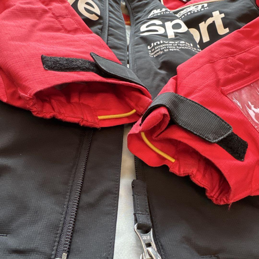 DESCENTE ジュニア130 スキーウェア 赤黒