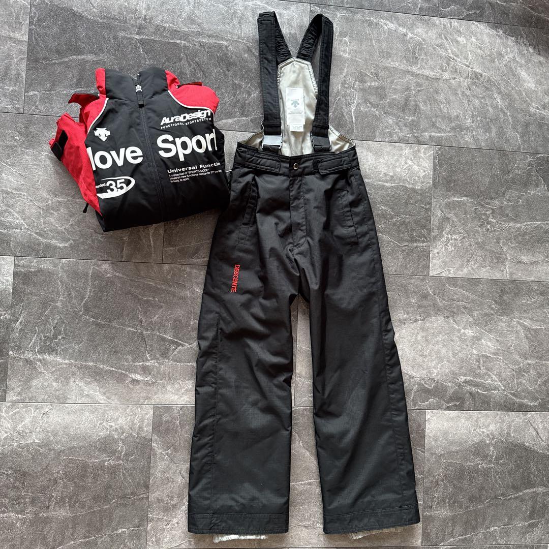 DESCENTE ジュニア130 スキーウェア 赤黒